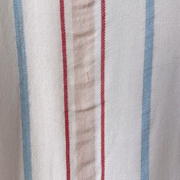 MAX EDITION Striped Tie Front Button down Size L - Picture 6 of 10